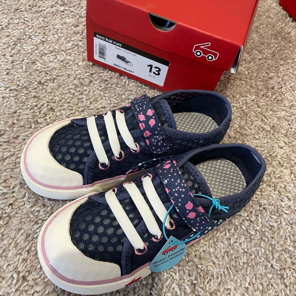 See Kai Run Kids' Navy and Pink Sneakers